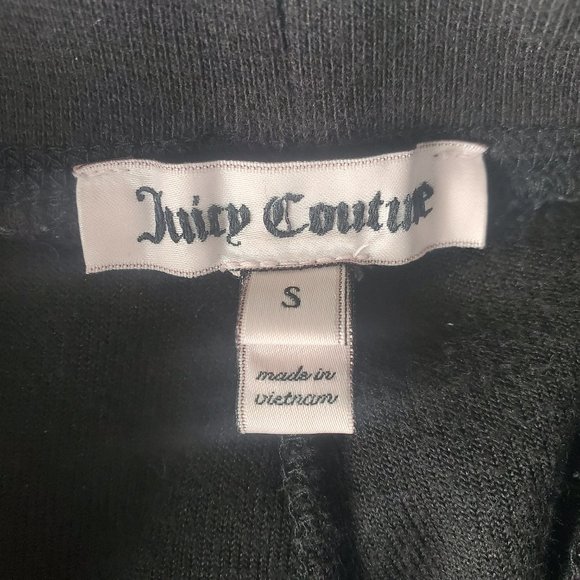 JUICY COUTURE Womens Sweatpants Jogger Size S 29x27 Black Velvet Tight Ankle - Picture 3 of 11